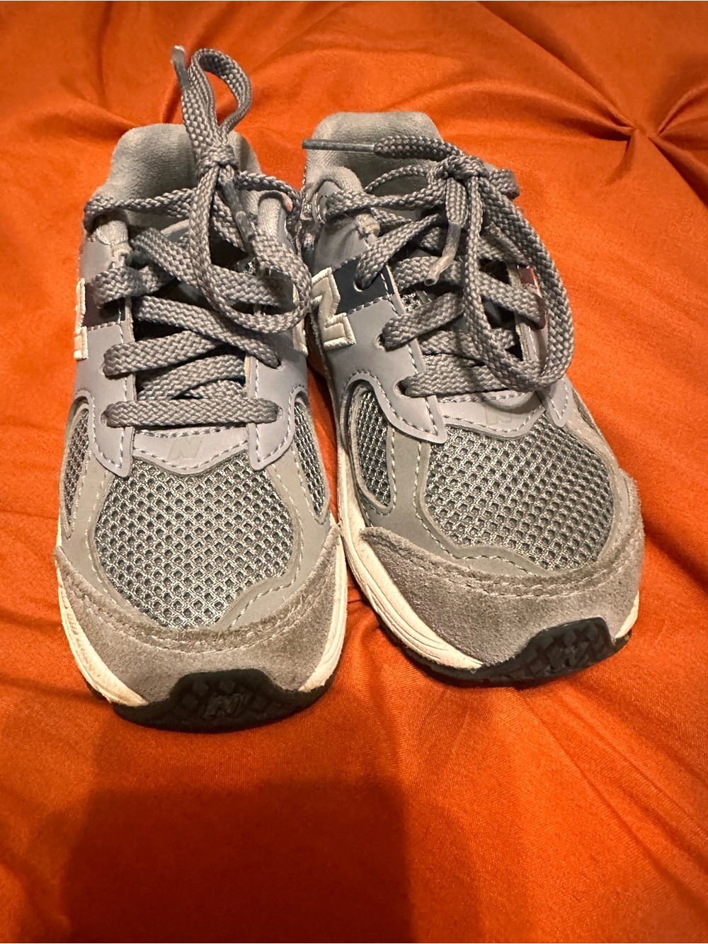 New Balance Kids Gray Mesh & Suede Sneakers